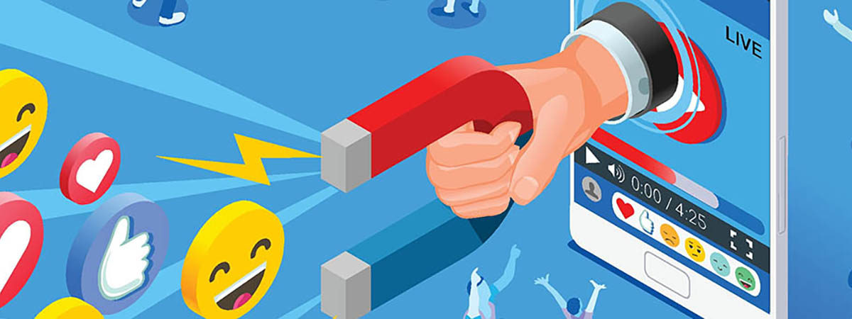 11 Social Media Marketing Reasons 1200x450 - Magnet drawing in emoticons into a phone