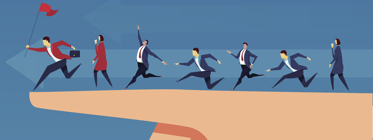7 Reason Business Management 1200x450 - Cartoon business people running right to left