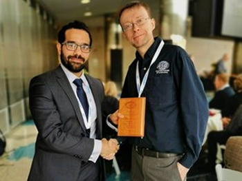 Pictured (left to right): CEBE's Dr Mohammad Mayouf and Professor Nick Morton CEBE's Dr Mohammad Mayouf and Professor Nick Morton
