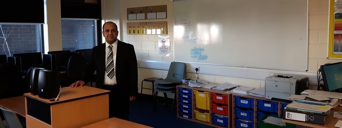 Mansur in classroom