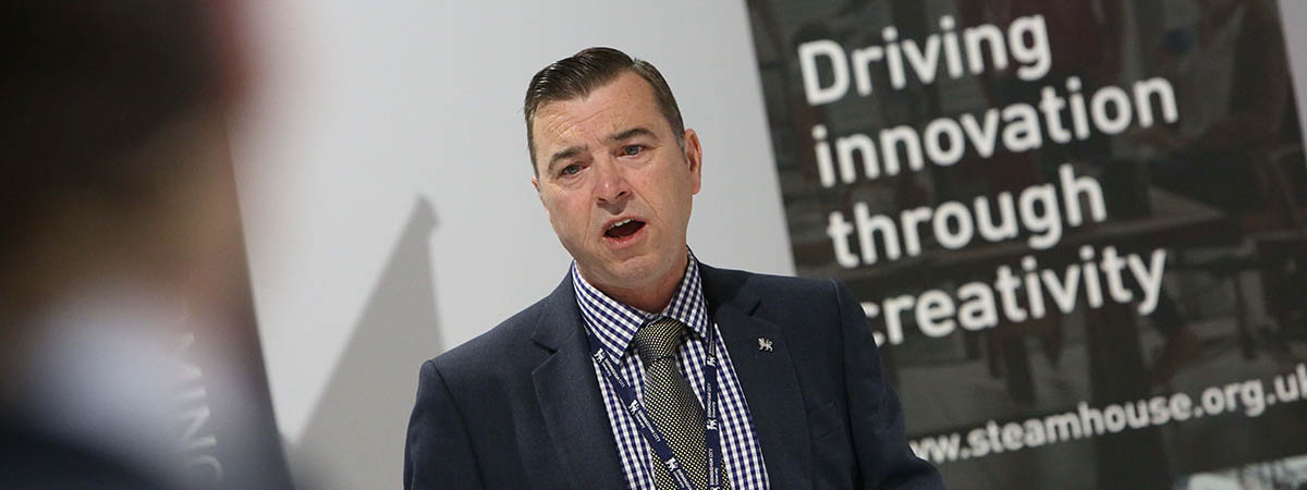 BCU gains recognition for driving economic growth 1200x450 - Deputy Vice-Chancellor Julian Beer giving a speech