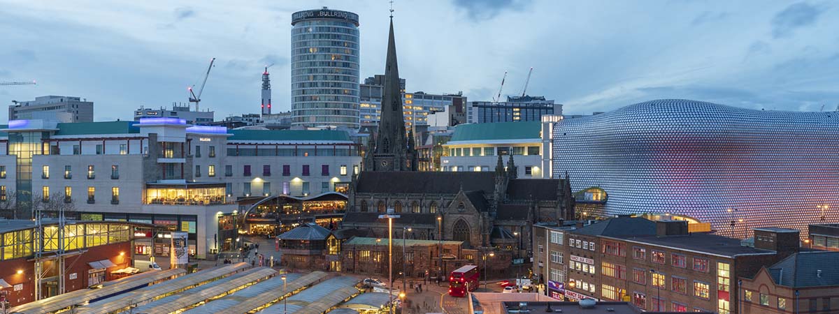 Birmingham Based Businesses Article 1200x45 - Birmingham skyline at night