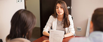 Student at interview