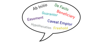 Language of the Legal Process Page Image 341x139 - Jumbled legal jargon in a speech bubble