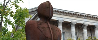 The Iron Man statue in Birmingham City Centre