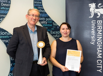 SBS Technical Director Paul Fairbrass and Birmingham City University School of Jewellery graduate Jade Pelham