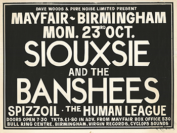 Original punk poster from Birmingham Poster advertising original Birmingham punk gigs