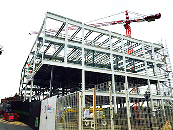 Building under construction at the City Centre Campus. Building under construction at City Centre Campus